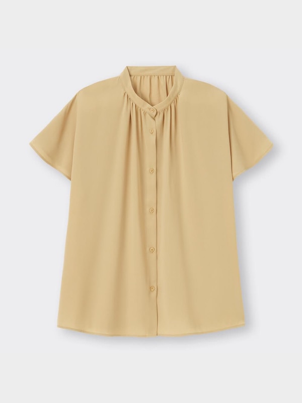 ドレープバンドカラーシャツ(半袖)