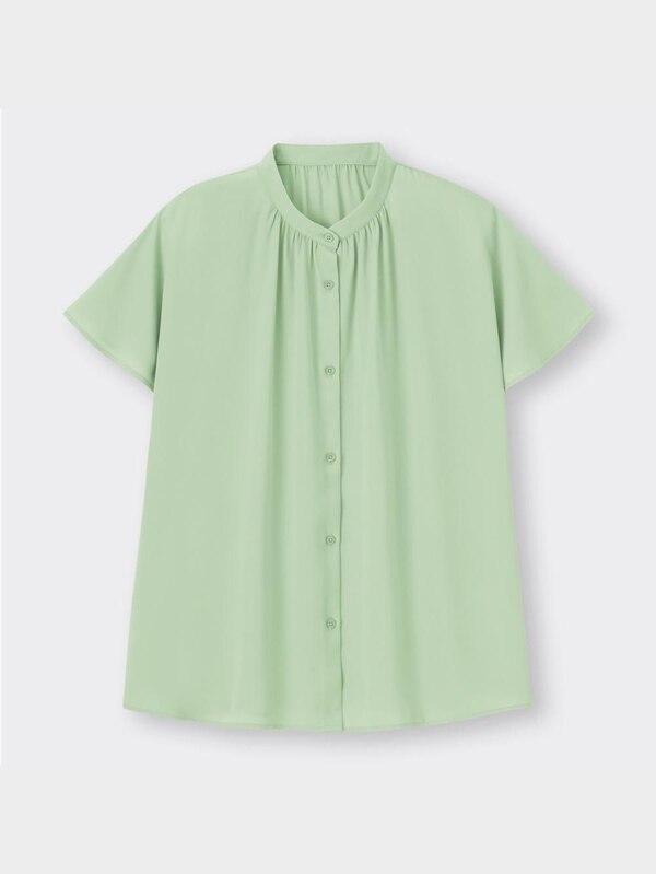 ドレープバンドカラーシャツ(半袖)
