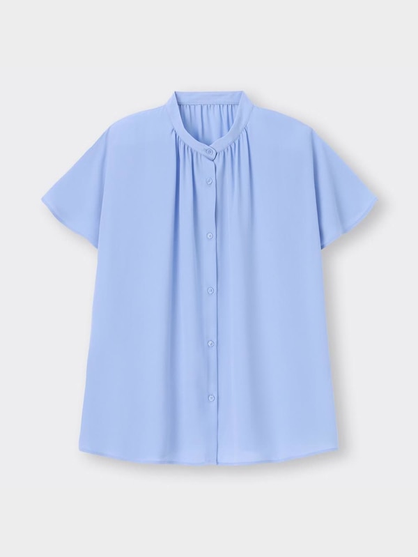 ドレープバンドカラーシャツ(半袖)