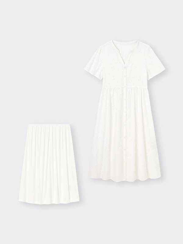 コットンレースワンピース(半袖)