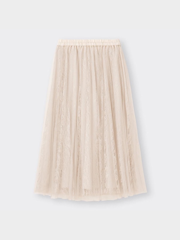 チュールレースフレアロングスカートZ+E