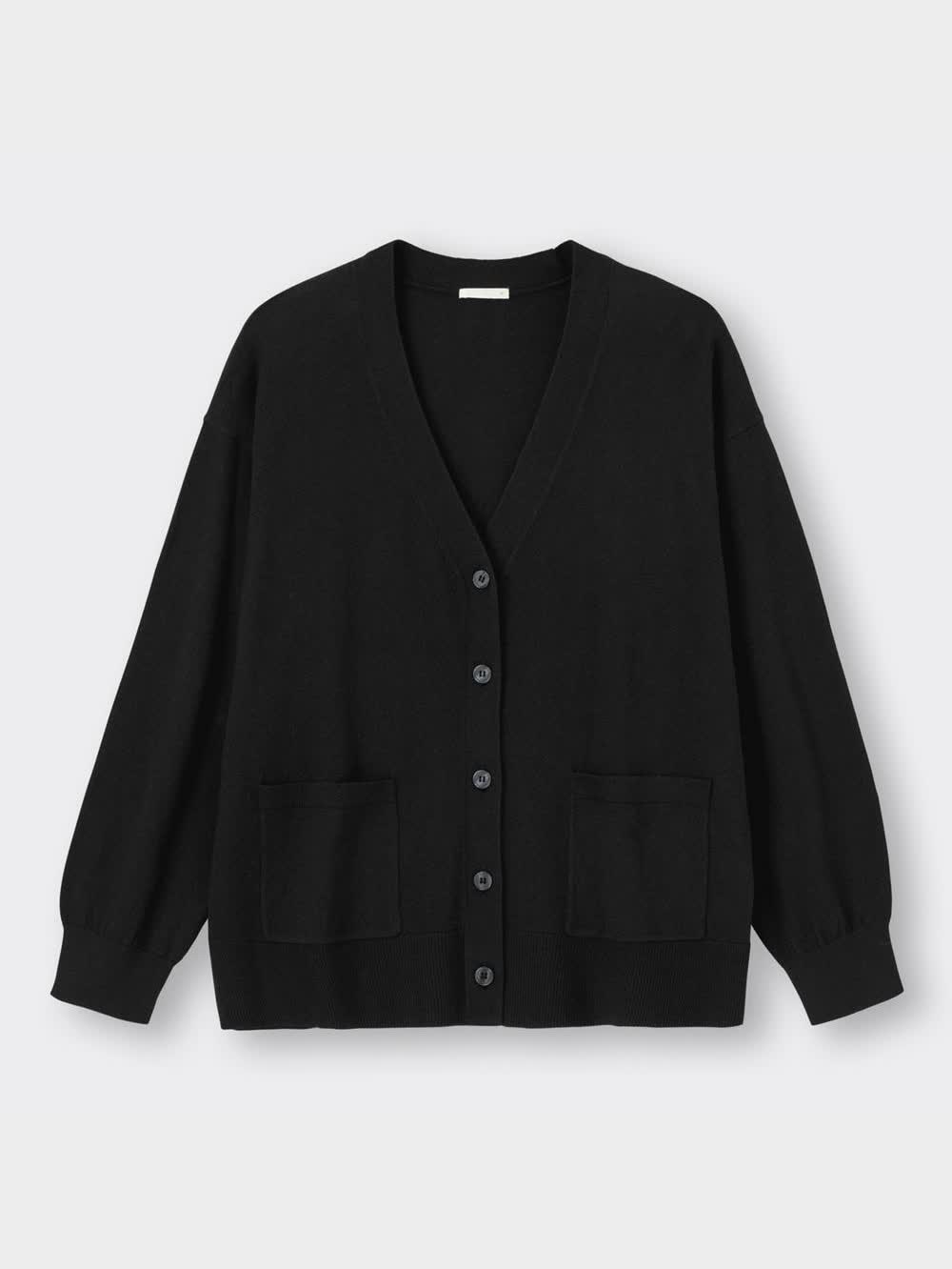 ◇ ⊇ soeju カットオフ 長袖 カーディガン サイズF ブラック レディース E RECOMMENDED ITEMS