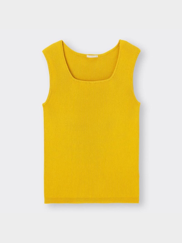 リブスクエアネックニットタンクトップ