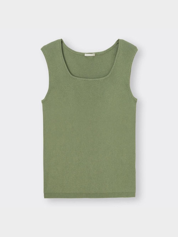 リブスクエアネックニットタンクトップ