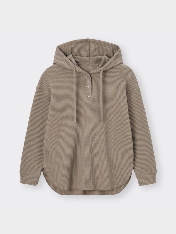 ワッフルフーディチュニック(長袖)RS+X(セットアップ可能)