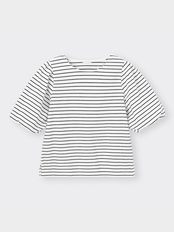 ボーダーバルーンスリーブT(5分袖)+E