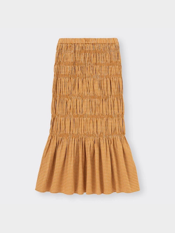 シャーリングチェックスカート+X