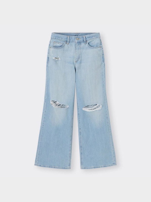 クラッシュワイドフレアジーンズYT+X