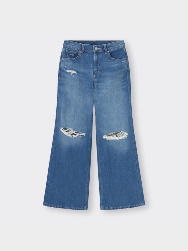 クラッシュワイドフレアジーンズYT+X