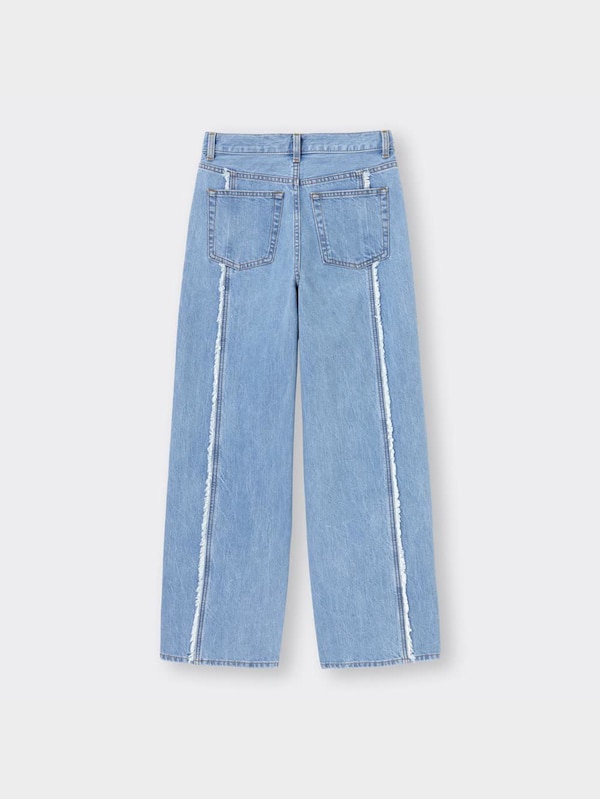 フリンジストレートジーンズYT+E