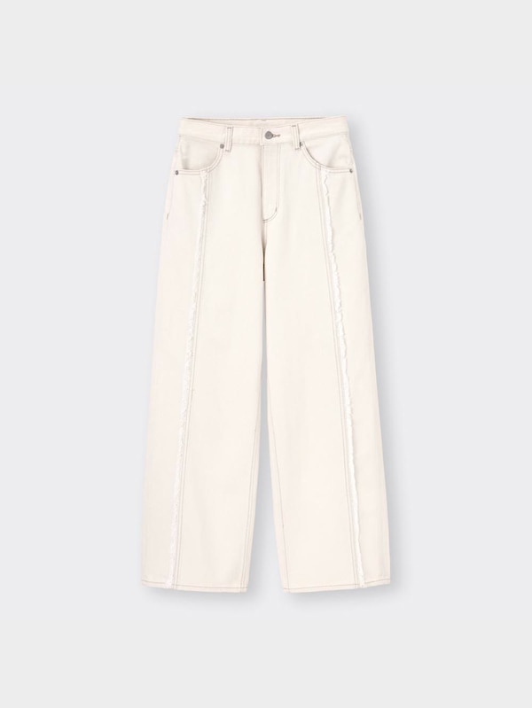 フリンジストレートジーンズYT+E