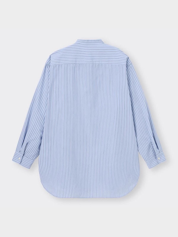 バンドカラーロングシャツ(長袖)(ストライプ)SW+E