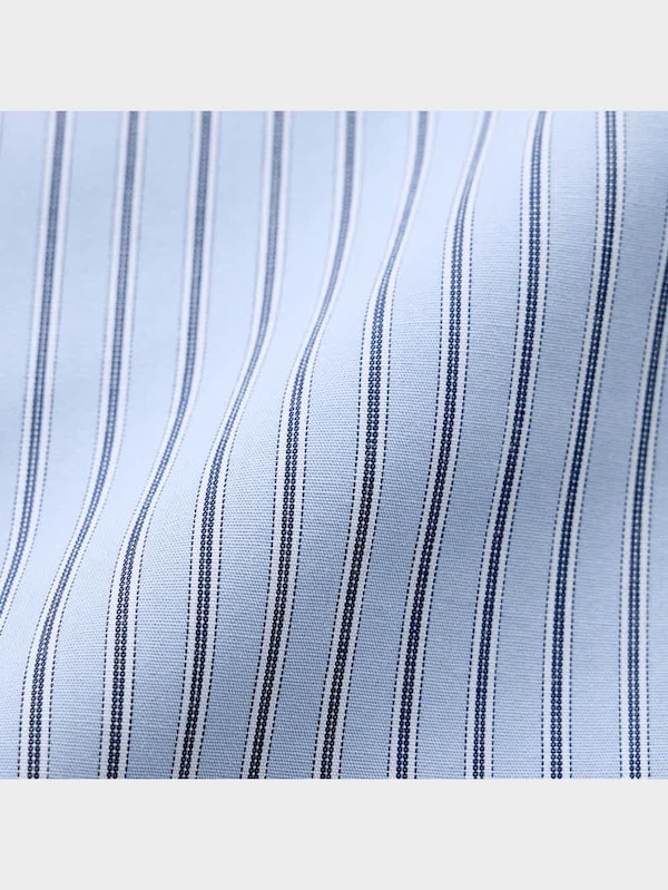 バンドカラーロングシャツ(長袖)(ストライプ)SW+E