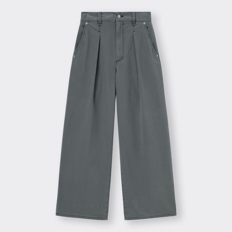 GU公式 ライトデニムワイドパンツ(丈標準69.0～73.0cm)