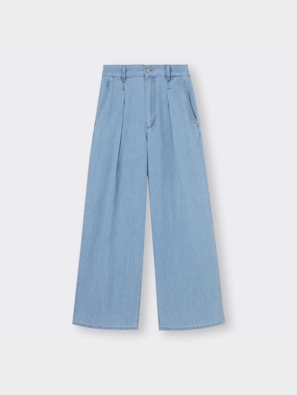 ライトデニムワイドパンツ(丈標準69.0～73.0cm)