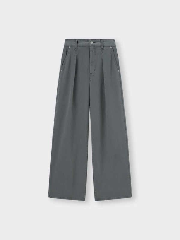 ライトデニムワイドパンツ+EC(丈長め79.0cm)