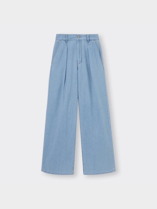 ライトデニムワイドパンツ+EC(丈長め79.0cm)