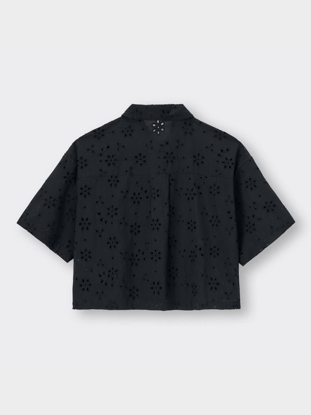 GU公式 | コットンレースクロップドシャツ(5分袖)+E