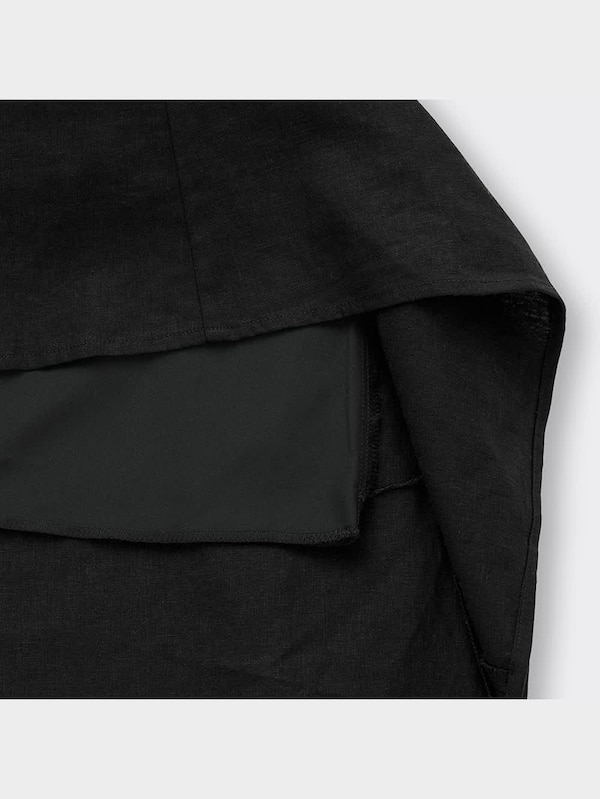 リネンブレンドフレアロングスカート(セットアップ可能)