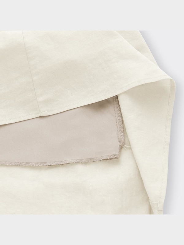 リネンブレンドフレアロングスカート(セットアップ可能)