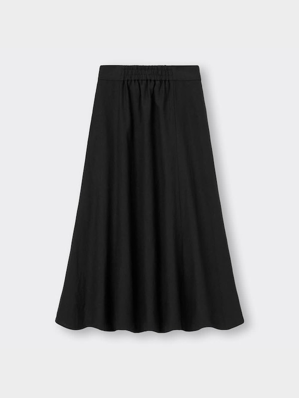 リネンブレンドフレアロングスカート(セットアップ可能)