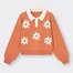 GIRLSクロップドカラーセーター(長袖)(フラワー)JR+E