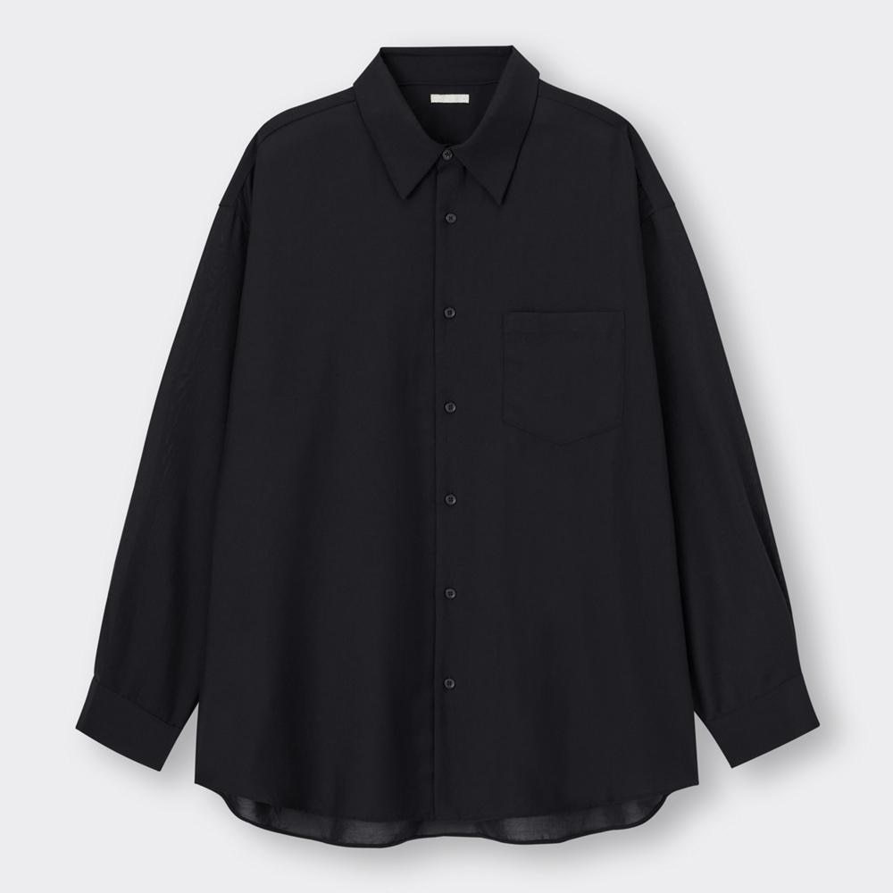 （GU）シアーオーバーサイズシャツ(長袖)