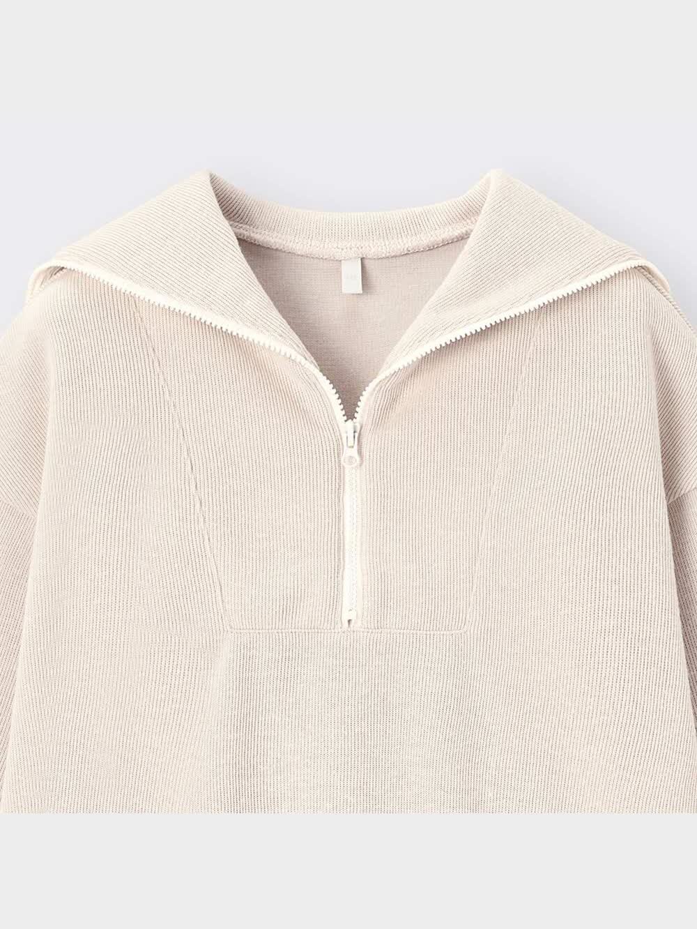 GU公式 | GIRLSハーフジップセーラーカラープルオーバー(長袖)