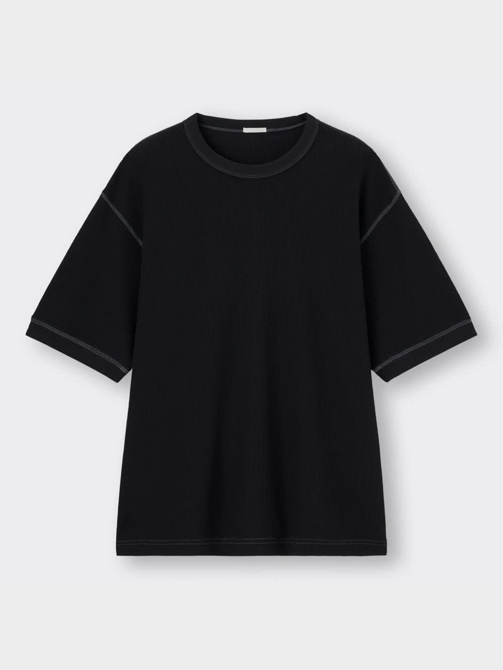 g&f.co ワッフルTシャツ G&F Co.- BONE WAFFLE L/S TEE _ INK BLACK – BITTERS STORE