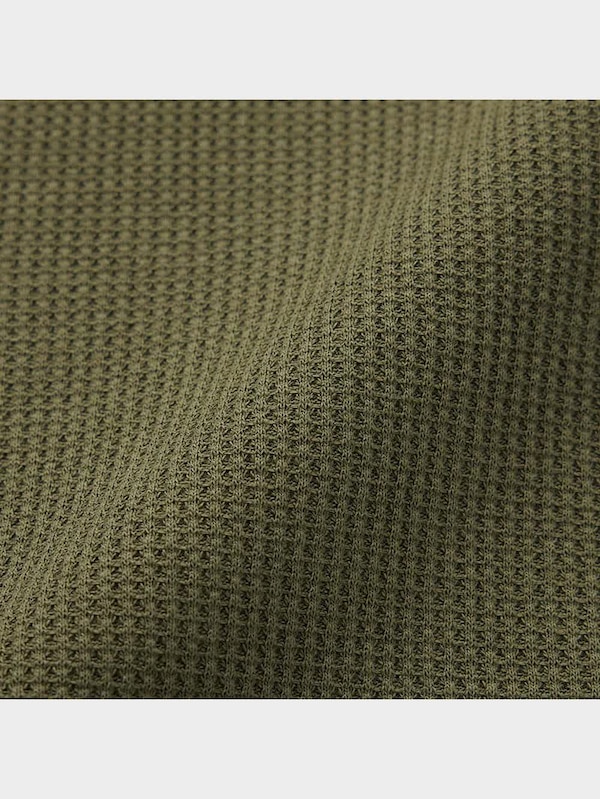 ワッフルT(5分袖)(ステッチ)