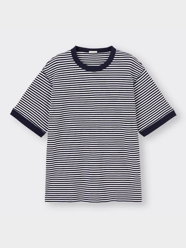 ワッフルT(5分袖)(ボーダー)