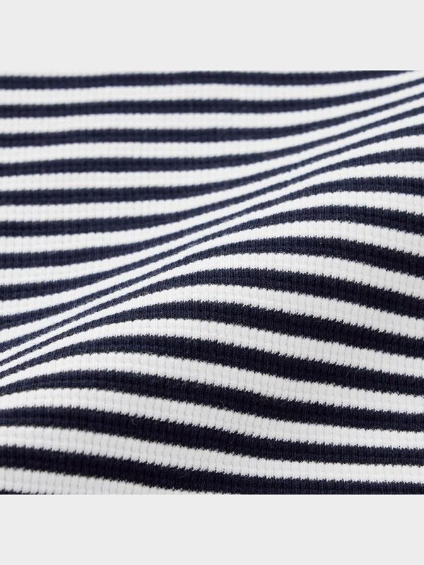 ワッフルT(5分袖)(ボーダー)