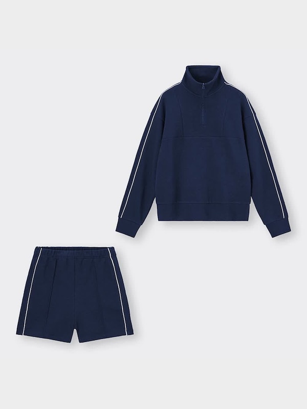 ハーフジップラウンジセット長袖&ショートパンツ+X