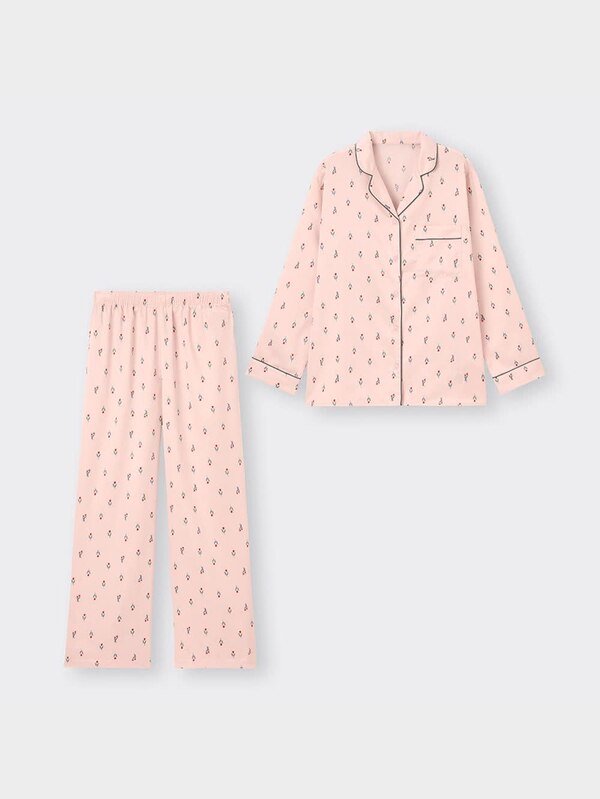 サテンパジャマ(長袖&ロングパンツ)(チューリップ)+X
