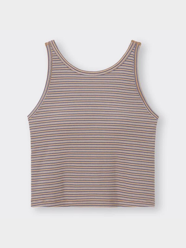 ブラフィールクロップドアメリカンスリーブタンクトップ(ボーダー)