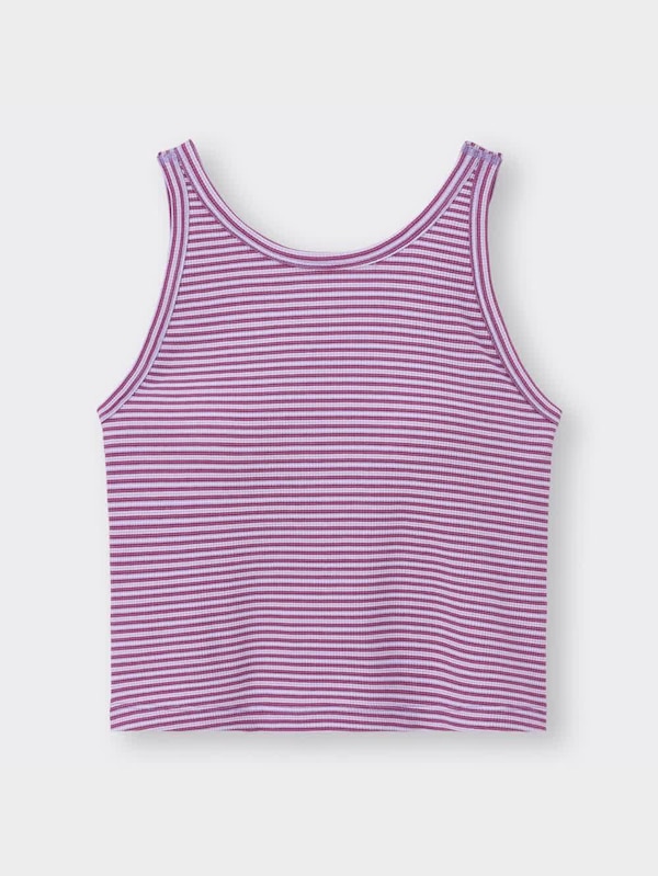 ブラフィールクロップドアメリカンスリーブタンクトップ(ボーダー)