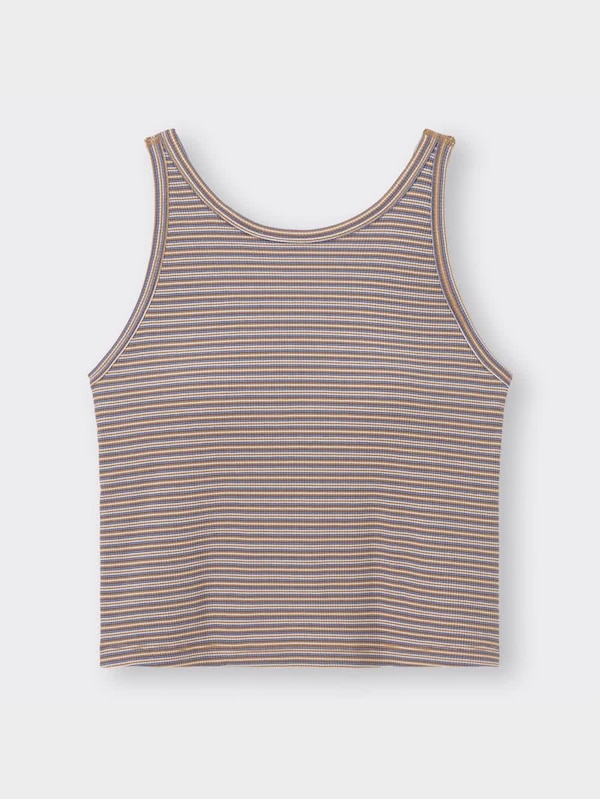 ブラフィールクロップドアメリカンスリーブタンクトップ(ボーダー)