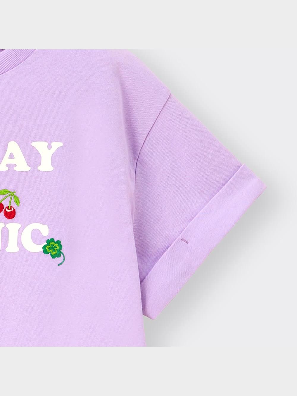 ソラフル様  20袋目 GU公式 | GIRLSクロップドグラフィックT(半袖)(ロゴモチーフ)