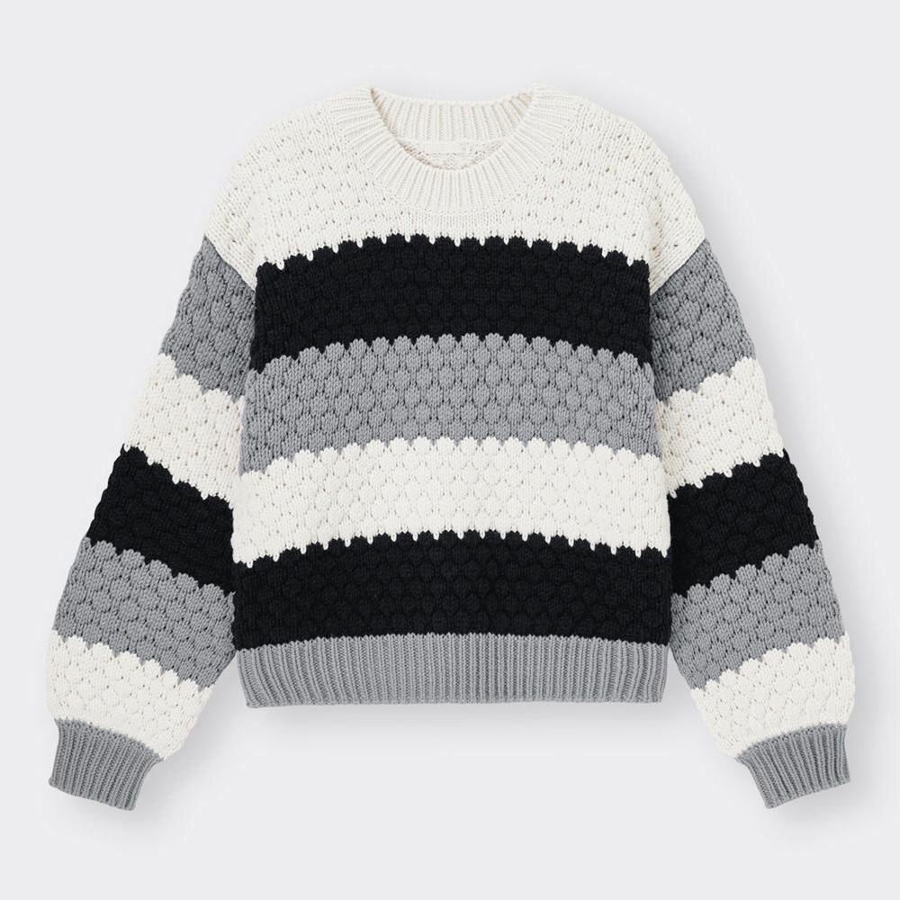 50％OFF】 ボーダー柄 コットンニット セーター Cotton Knit Sweater