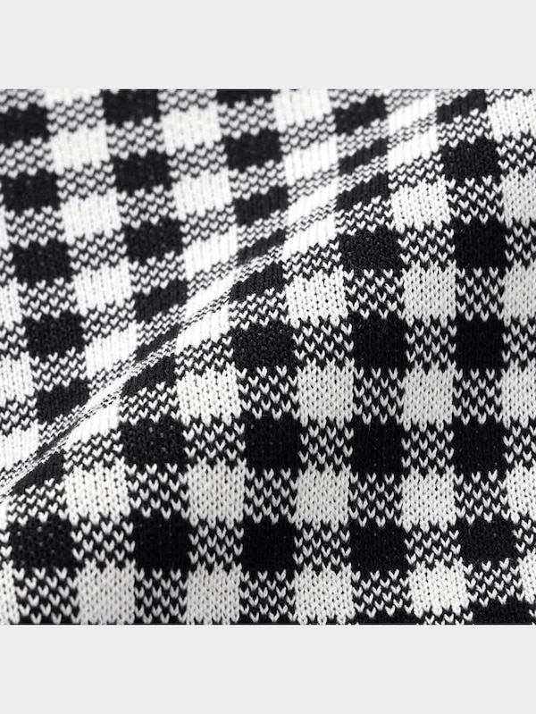 2WAYクロップドカーディガン(長袖)(チェック)(セットアップ可能)