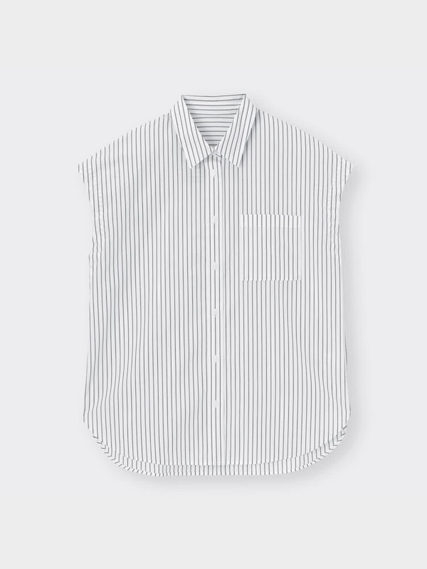 2WAYストライプオーバーサイズシャツ(長袖)YT+E