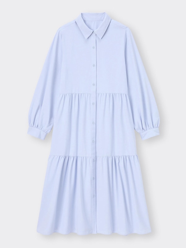 ティアードシャツワンピース(長袖)YT+E