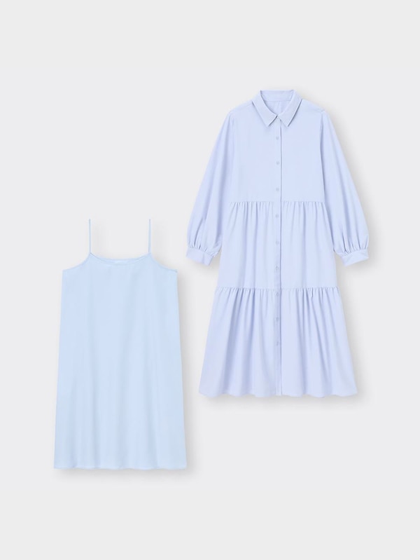 ティアードシャツワンピース(長袖)YT+E