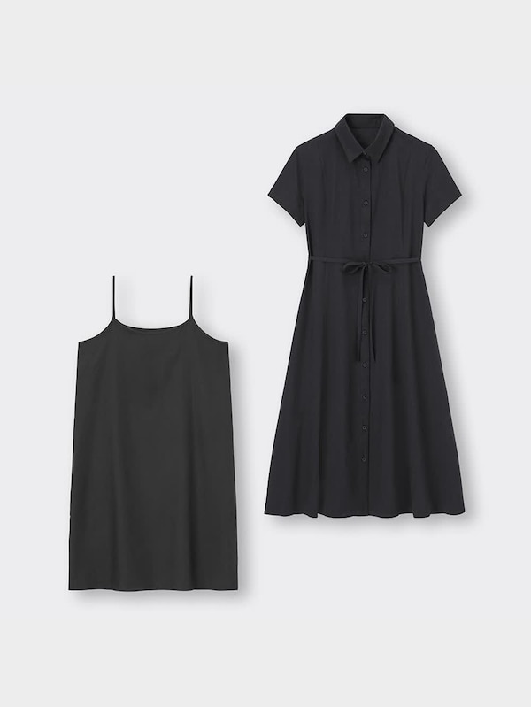 Aラインシャツワンピース(半袖)Z+E