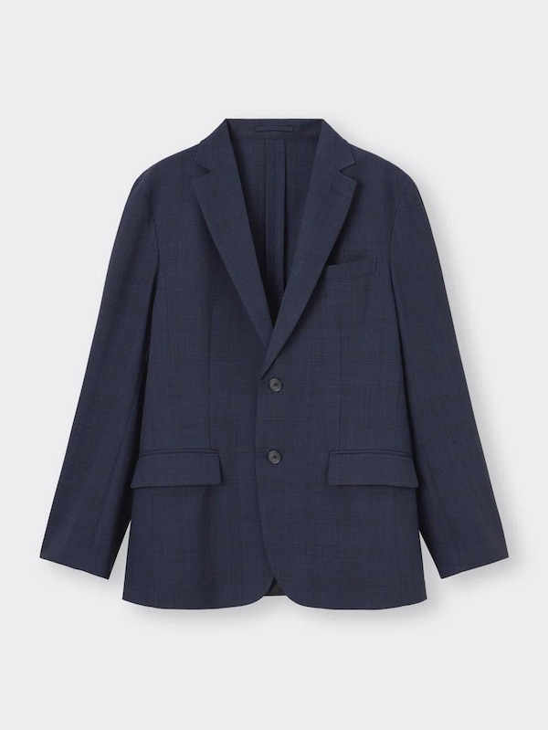 ウォッシャブルテーラードジャケット(チェック)SW+E(セットアップ可能)