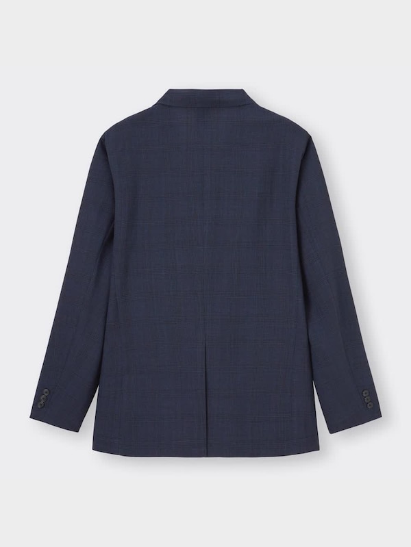 ウォッシャブルテーラードジャケット(チェック)SW+E(セットアップ可能)