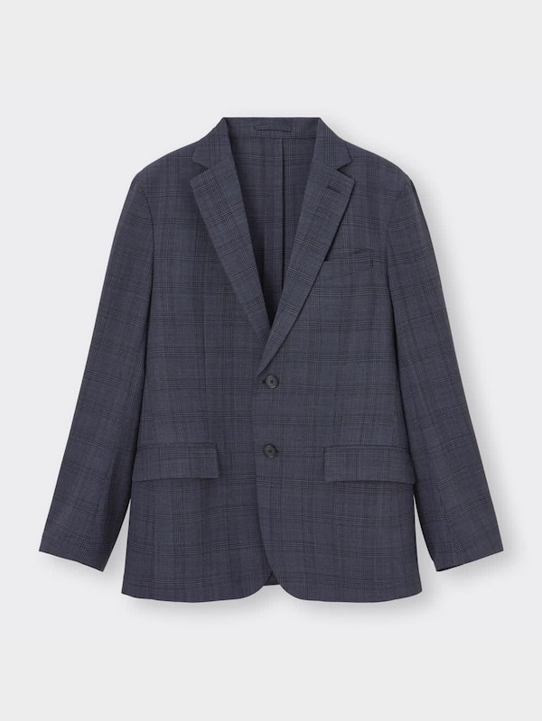 ウォッシャブルテーラードジャケット(チェック)SW+E(セットアップ可能)