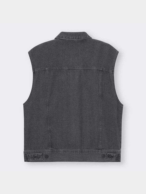 デニムオーバーサイズスリーブレスジャケットYT+E
