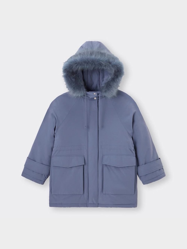 ヒートパデッドフェイクファー付きハーフコートOSC+EC