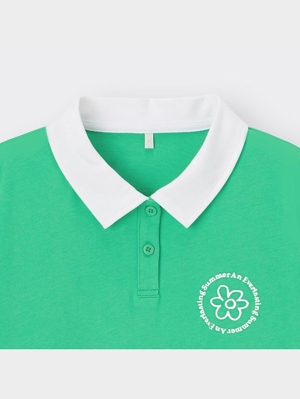 GIRLSビッグバイカラーポロシャツ(半袖)JR+E